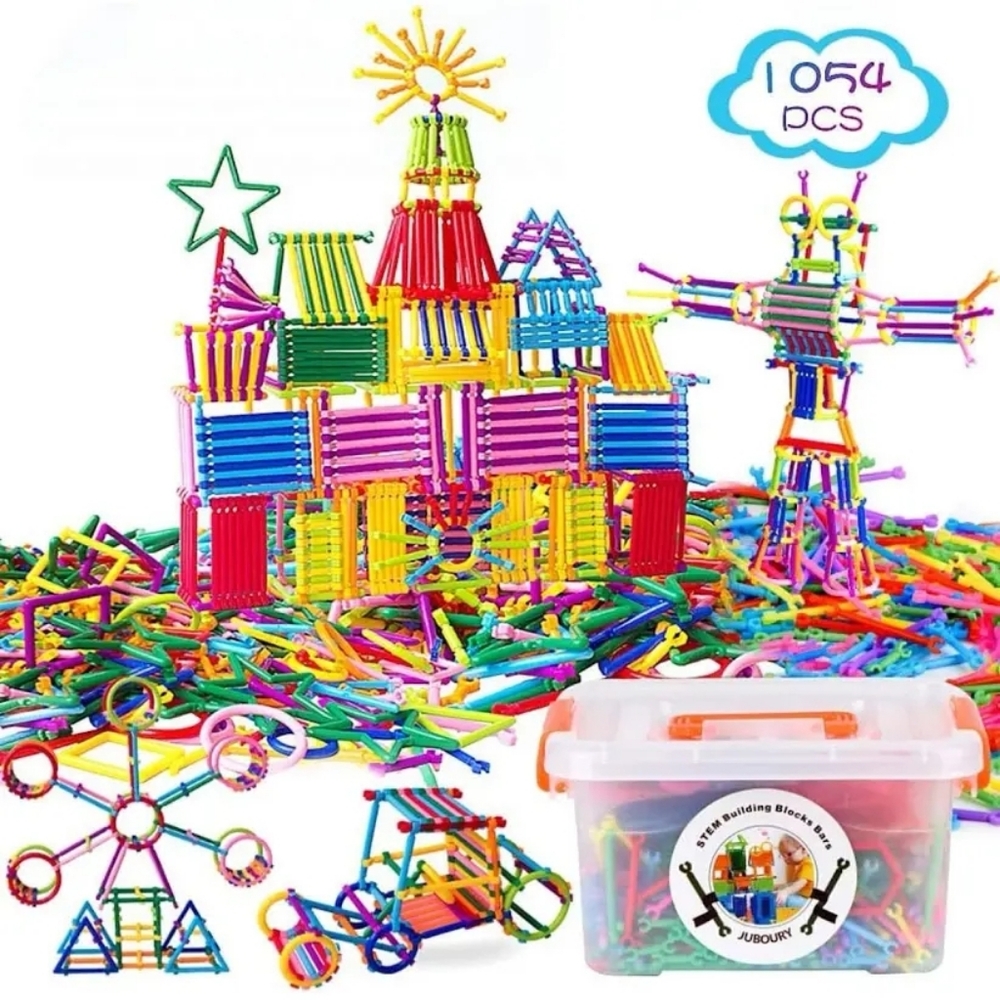 Bright STEM Building Stick Set for Kids - Multicolor Creativity Kit